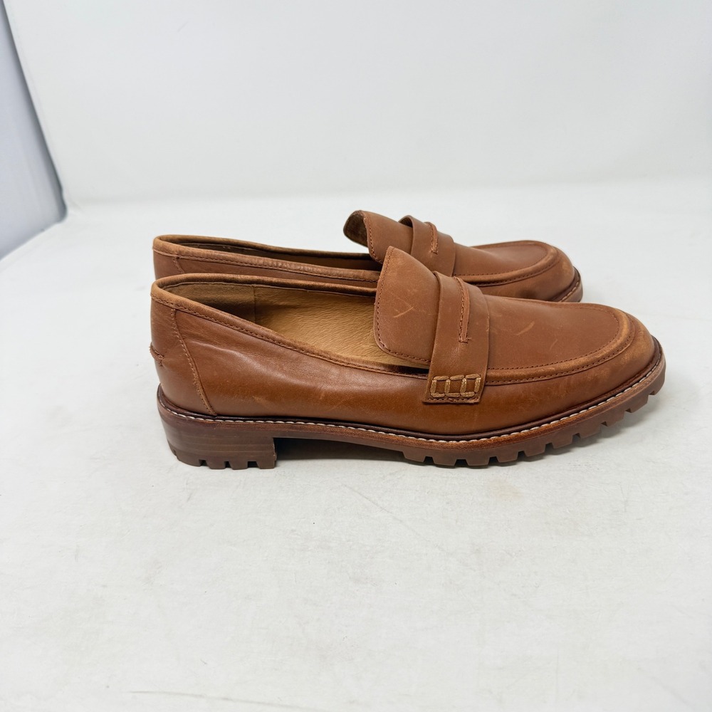 Madewell The Bradley Loafer English Saddle Brown Leather 8.5 Lug Sole Penny - Picture 5 of 9
